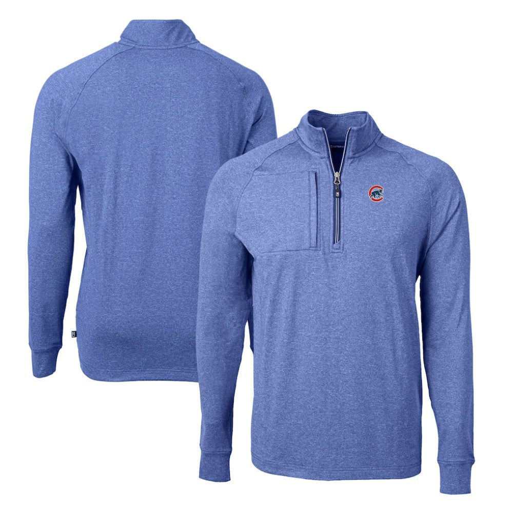 Chicago Cubs Cutter & Buck Adapt Eco Knit Stretch Recycled Quarter-Zip Pullover Top | MLB Discount