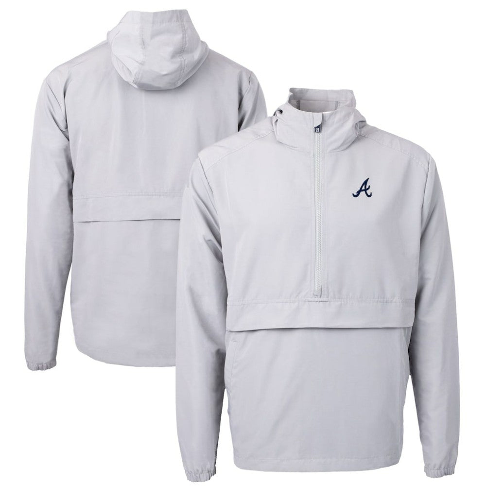 Atlanta Braves Cutter & Buck Charter Eco Recycled Half-Zip Anorak Jacket | MLB On Sale