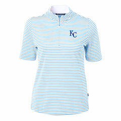 Kansas City Royals Cutter & Buck Women's Virtue Eco Pique Stripe Top | MLB Sale
