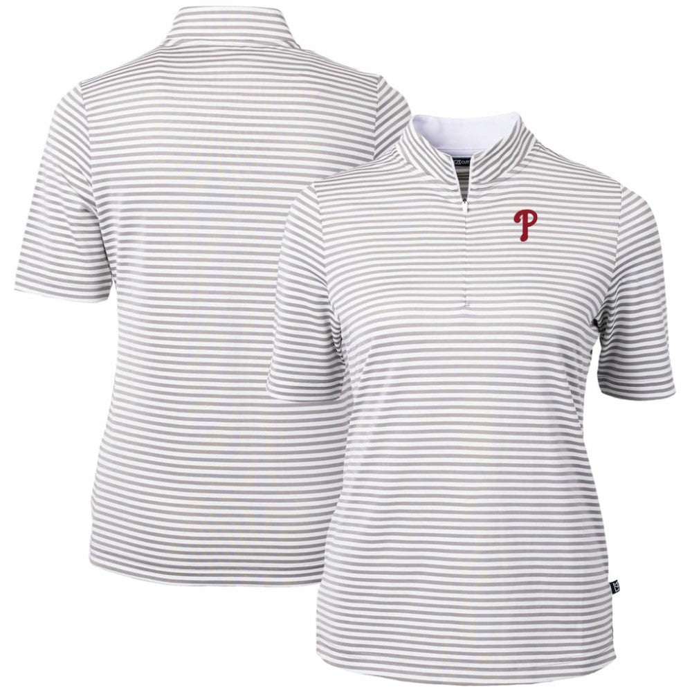 Philadelphia Phillies Cutter & Buck Women's Virtue Eco Pique Stripe Top | MLB For sale