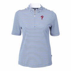 Philadelphia Phillies Cutter & Buck Women's Virtue Eco Pique Stripe Top | MLB Discount