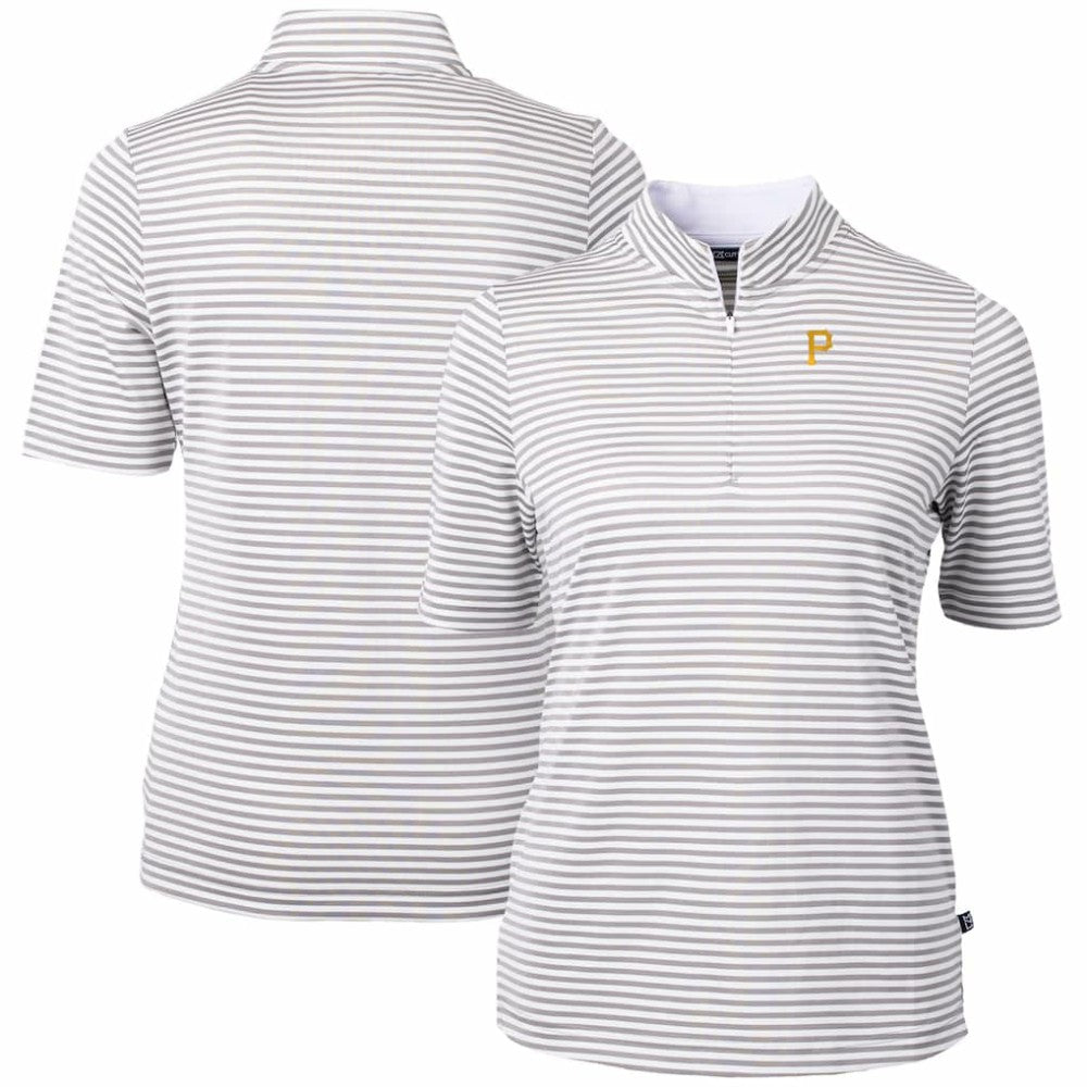 Pittsburgh Pirates Cutter & Buck Women's Virtue Eco Pique Stripe Top | MLB New