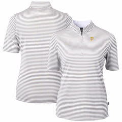 Pittsburgh Pirates Cutter & Buck Women's Virtue Eco Pique Stripe Top | MLB New