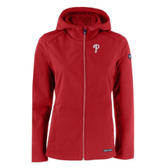 Philadelphia Phillies Cutter & Buck Women's Evoke Eco Softshell Recycled Full-Zip Jacket | MLB New