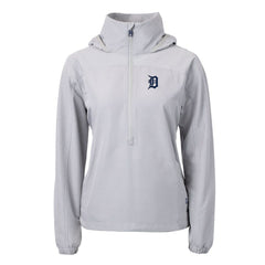 Detroit Tigers Cutter & Buck Women's Charter Eco Recycled Half-Zip Anorak Jacket | MLB New