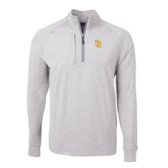San Diego Padres Cutter & Buck Big & Tall Adapt Eco Knit Stretch Recycled Quarter-Zip Pullover Top | MLB For sale