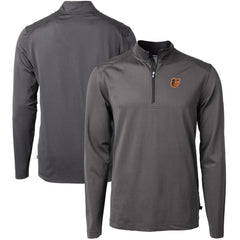 Baltimore Orioles Cutter & Buck Virtue Eco Pique Micro Stripe Big & Tall Recycled Quarter-Zip Pullover Top | MLB For sale