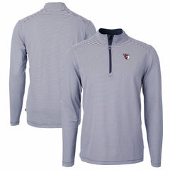 Cleveland Guardians Cutter & Buck Virtue Eco Pique Micro Stripe Big & Tall Recycled Quarter-Zip Pullover Top | MLB On Sale