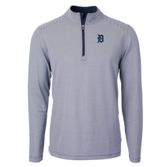 Detroit Tigers Cutter & Buck Virtue Eco Pique Micro Stripe Big & Tall Recycled Quarter-Zip Pullover Top | MLB For sale
