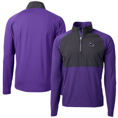 Minnesota Vikings Cutter & Buck Helmet Adapt Eco Knit Hybrid Recycled Quarter-Zip Pullover Top