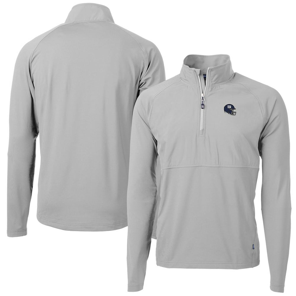 New York Giants Cutter & Buck Helmet Adapt Eco Knit Hybrid Recycled Quarter-Zip Pullover Top