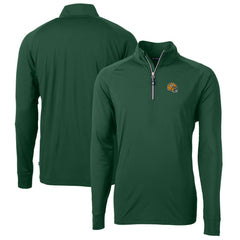 Green Bay Packers Cutter & Buck Helmet Adapt Eco Knit Stretch Recycled Quarter-Zip Pullover Top