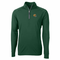Green Bay Packers Cutter & Buck Helmet Adapt Eco Knit Stretch Recycled Quarter-Zip Pullover Top