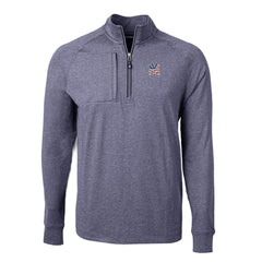 New York Yankees Cutter & Buck Americana Logo Big & Tall Adapt Eco Knit Stretch Recycled Quarter-Zip Pullover Top | MLB Discount