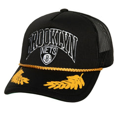 Brooklyn Nets Hardwood Classics Gold Leaf Mesh Trucker Snapback Hat On Sale