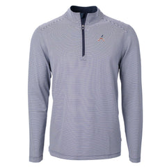 Atlanta Braves Cutter & Buck Americana Logo Virtue Eco Pique Stripe Recycled Quarter-Zip Pullover Top | MLB US