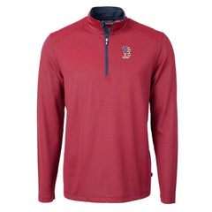 Boston Red Sox Cutter & Buck Americana Logo Virtue Eco Pique Stripe Recycled Quarter-Zip Pullover Top | MLB US
