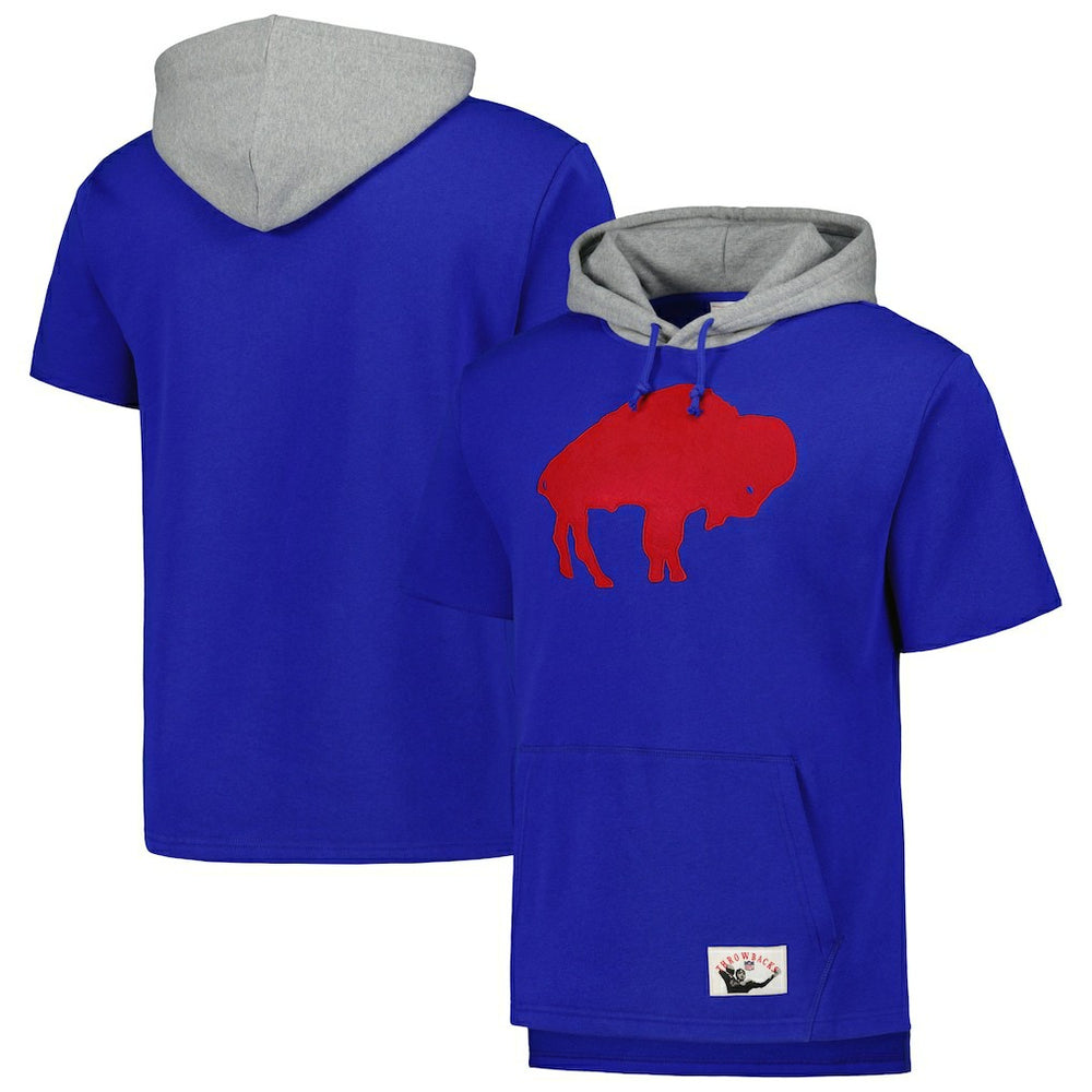 Buffalo Bills Mitchell & Ness Postgame Short Sleeve Hoodie