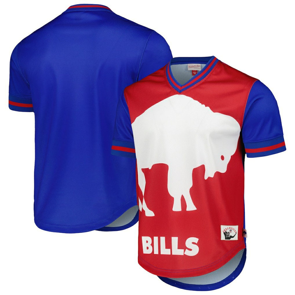Buffalo Bills Mitchell & Ness Jumbotron 3.0 Mesh V-Neck T-Shirt
