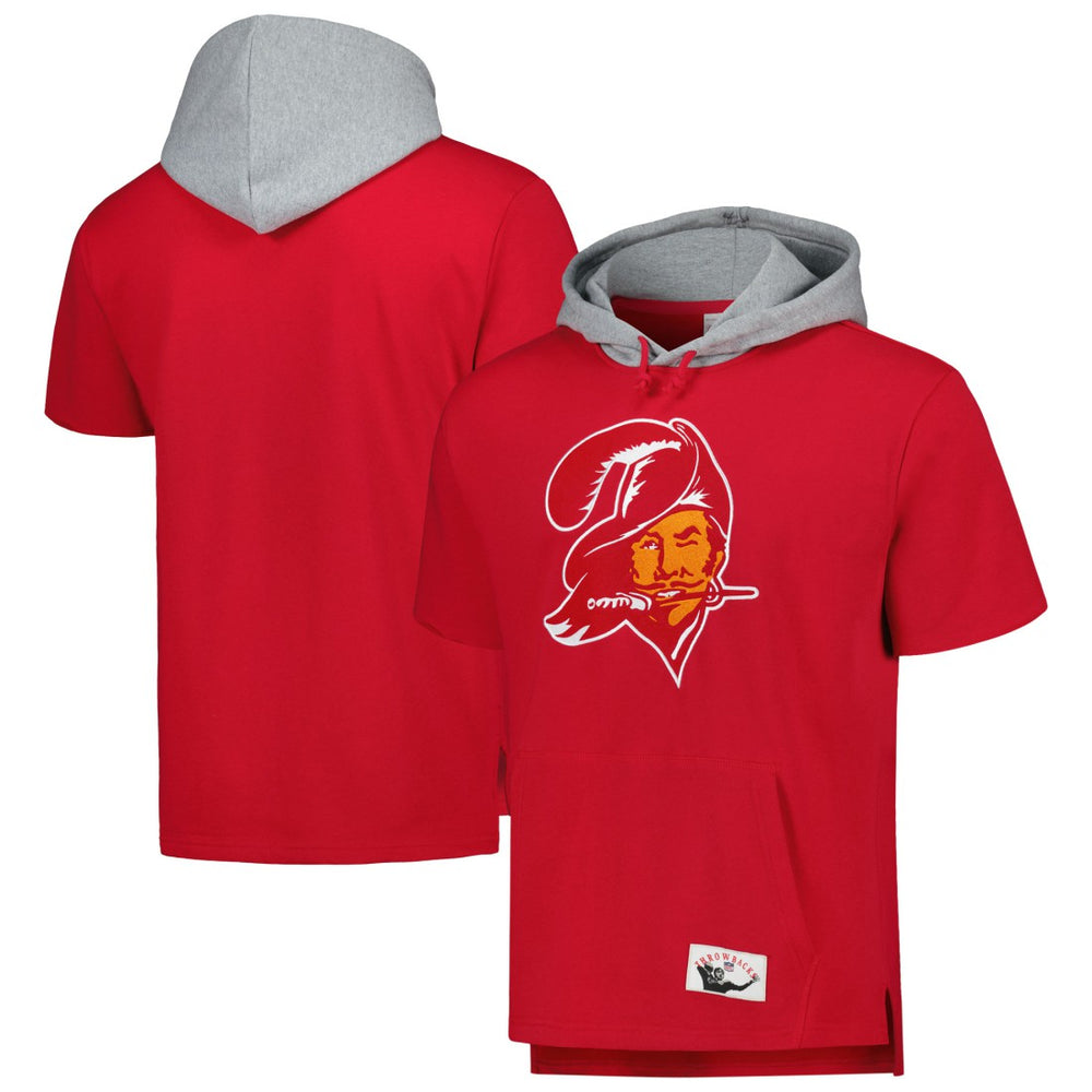 Tampa Bay Buccaneers Mitchell & Ness Postgame Short Sleeve Hoodie