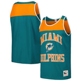 Miami Dolphins Mitchell & Ness Gridiron Classics Heritage Colorblock Tank Top