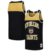 New Orleans Saints Mitchell & Ness Gridiron Classics Heritage Colorblock Tank Top