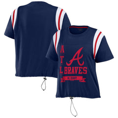 Atlanta Braves WEAR by Erin Andrews Women's Cinched Colorblock T-Shirt | MLB US