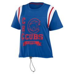 Chicago Cubs WEAR by Erin Andrews Women's Cinched Colorblock T-Shirt | MLB Discount