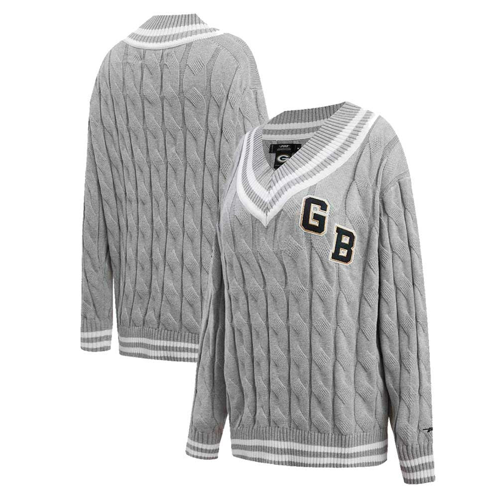 Green Bay Packers Pro Standard Women's Prep V-Neck Pullover Sweater