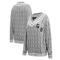 Green Bay Packers Pro Standard Women's Prep V-Neck Pullover Sweater