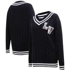 Las Vegas Raiders Pro Standard Women's Prep V-Neck Pullover Sweater