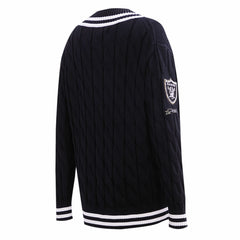 Las Vegas Raiders Pro Standard Women's Prep V-Neck Pullover Sweater