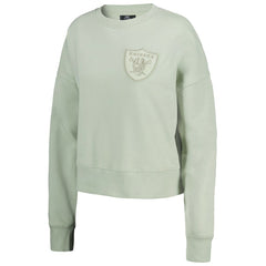 Las Vegas Raiders Pro Standard Women's Oversized Cropped Neutral Pullover Sweatshirt