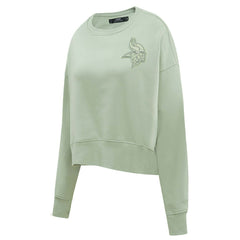 Minnesota Vikings Pro Standard Women's Oversized Cropped Neutral Pullover Sweatshirt