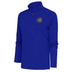 Chicago Cubs Antigua Women's Brushed Metallic Tribute Half-Zip Pullover Top | MLB Near me
