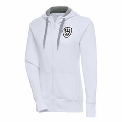 Milwaukee Brewers Antigua Women's Brushed Metallic Victory Full-Zip Hoodie | MLB Online