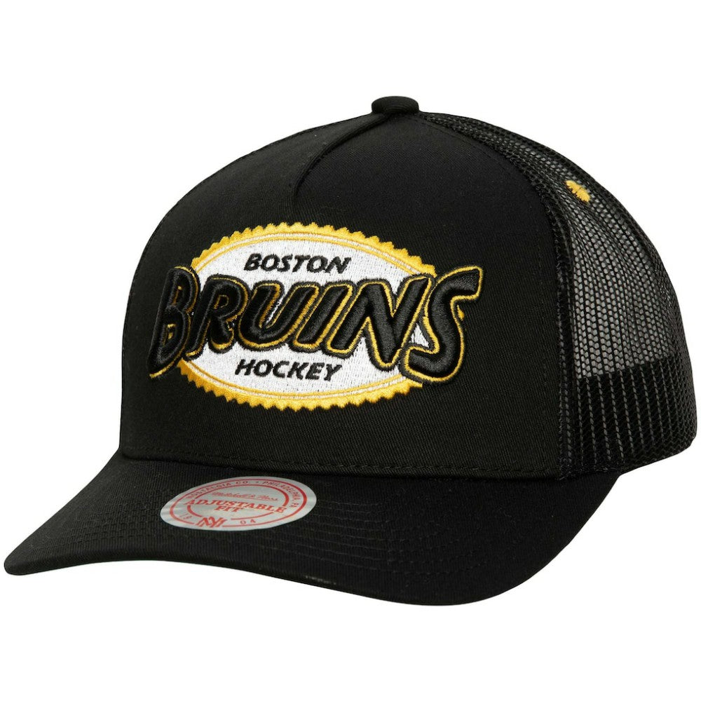 Boston Bruins Mitchell & Ness Team Seal Trucker Snapback Hat Online