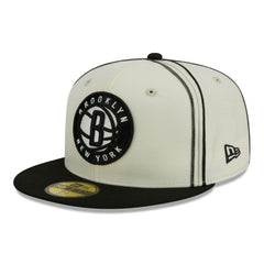 Brooklyn Nets Piping 2-Tone 59FIFTY Fitted Hat For Sale