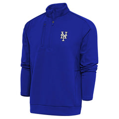 New York Mets Antigua Metallic Generation Quarter-Zip Pullover Top | MLB Discount