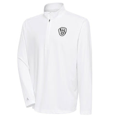 Milwaukee Brewers Antigua Metallic Tribute Quarter-Zip Top | MLB Online