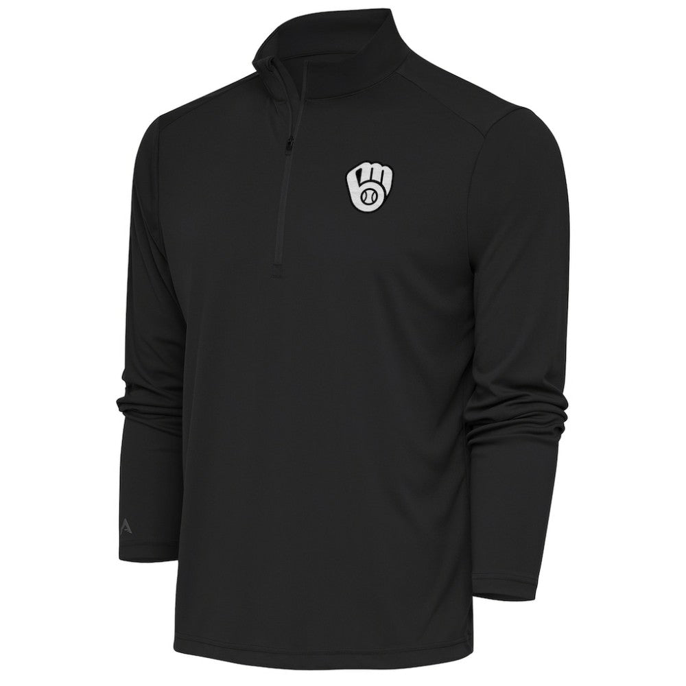 Milwaukee Brewers Antigua Metallic Tribute Quarter-Zip Top | MLB On Sale
