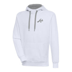 Atlanta Braves Antigua Metallic Victory Pullover Hoodie | MLB Outlet