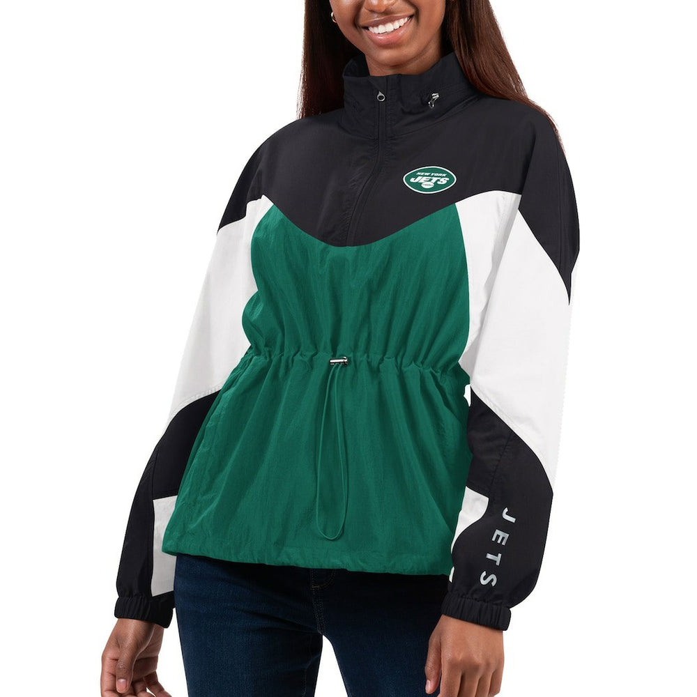 New York Jets G-III 4Her by Carl Banks Women's Tie Breaker Lightweight Quarter-Zip Jacket