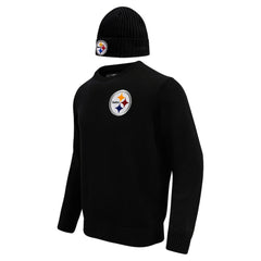 Pittsburgh Steelers Pro Standard Crewneck Pullover Sweater & Cuffed Knit Hat Box Gift Set