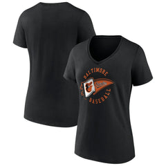 Baltimore Orioles Women's Hometown Baltimore Pennant V-Neck T-Shirt | MLB Sale
