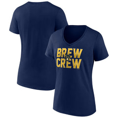 Milwaukee Brewers Women's Hometown Brew Crew Fancy V-Neck T-Shirt | MLB For sale
