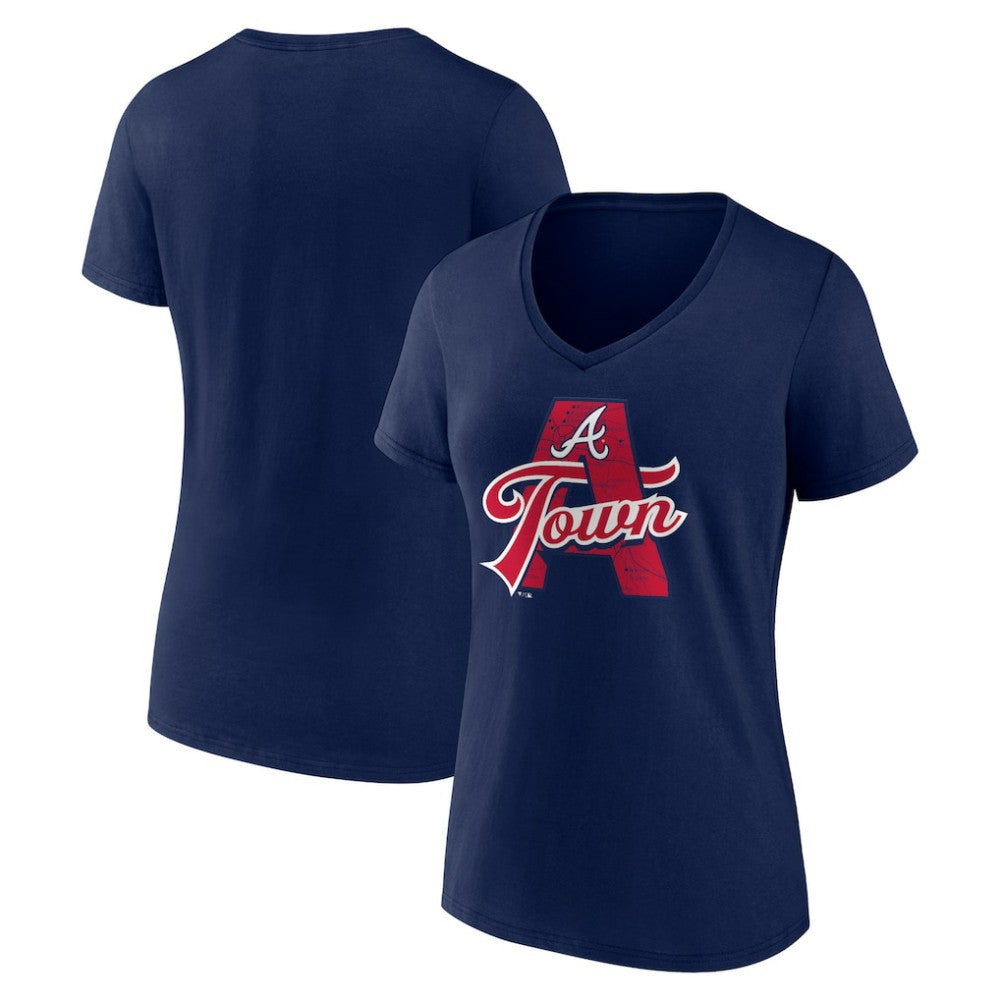 Atlanta Braves Women's Hometown A Town Map V-Neck T-Shirt | MLB Near me