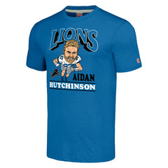 Detroit Lions Aidan Hutchinson Homage Unisex Caricature Player Tri-Blend T-Shirt