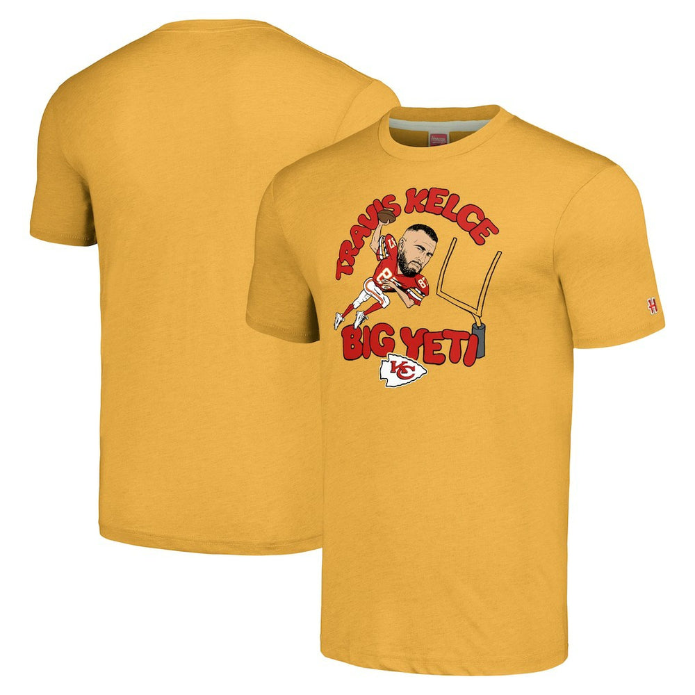 Kansas City Chiefs Travis Kelce Homage Unisex Caricature Player Tri-Blend T-Shirt