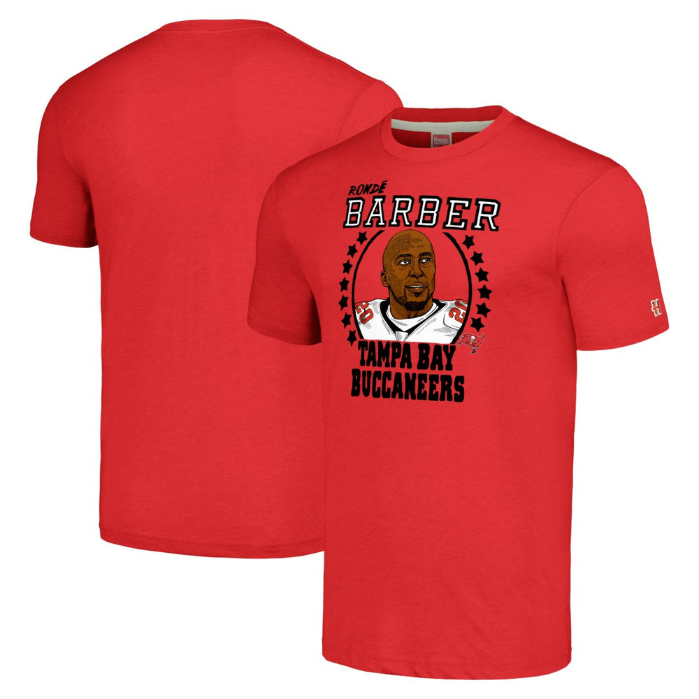 Tampa Bay Buccaneers Ronde Barber Homage Unisex Caricature Retired Player Tri-Blend T-Shirt